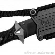 Kershaw Camp 10 (1077), Fixed Blade Camp Knife, 10-inch 65Mn Carbon Tool Steel, Basic Black Powdercoat, Full Tang Handle With Rubber Overmold, Dual Lanyard Holds, Includes Molded Sheath, 1LB. 3OZ. 553633482